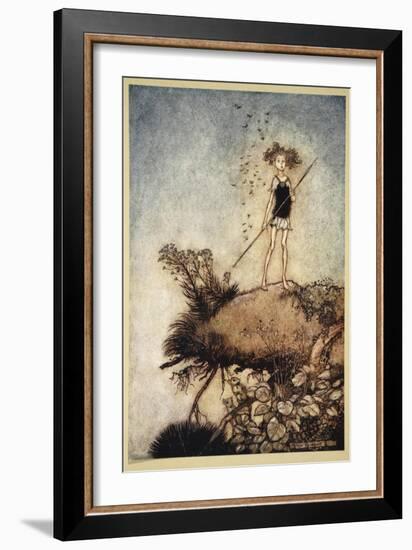 One Aloof Stand Sentinel, Illustration from 'Midsummer Nights Dream' by William Shakespeare, 1908-Tawaraya Sotatsu-Framed Giclee Print