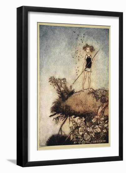 One Aloof Stand Sentinel, Illustration from 'Midsummer Nights Dream' by William Shakespeare, 1908-Tawaraya Sotatsu-Framed Giclee Print