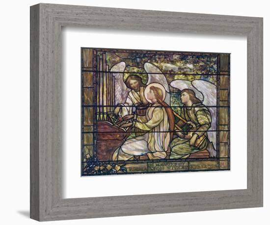 One Angel Helps Saint Cecilia Play the Organ While Another Holds a Lyre-null-Framed Photographic Print