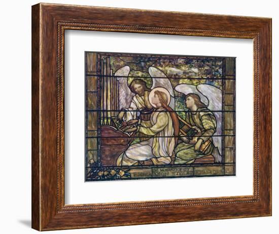 One Angel Helps Saint Cecilia Play the Organ While Another Holds a Lyre-null-Framed Photographic Print