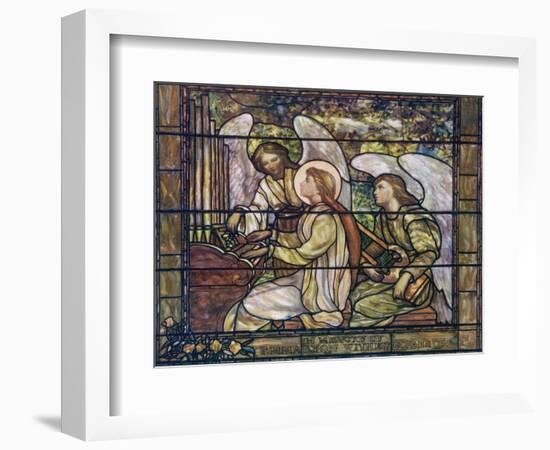 One Angel Helps Saint Cecilia Play the Organ While Another Holds a Lyre-null-Framed Photographic Print