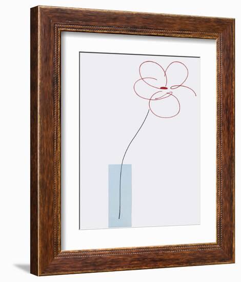 One Daisy Flower in vase-Takashi Sakai-Framed Art Print