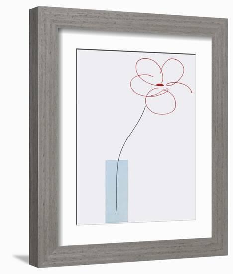 One Daisy Flower in vase-Takashi Sakai-Framed Art Print