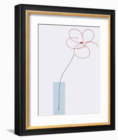 One Daisy Flower in vase-Takashi Sakai-Framed Art Print