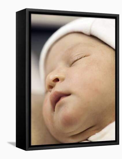 One Day Old Baby Girl Sleeping-Cristina-Framed Premier Image Canvas