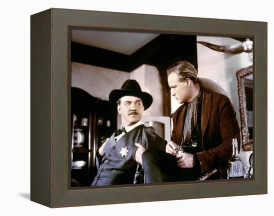 ONE-EYED JACKS, 1961 directed by MARLON BRANDO Karl Malden and Marlon Brando (photo)-null-Framed Stretched Canvas