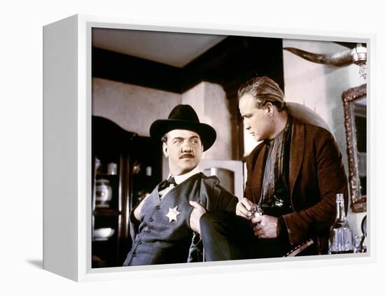 ONE-EYED JACKS, 1961 directed by MARLON BRANDO Karl Malden and Marlon Brando (photo)-null-Framed Stretched Canvas