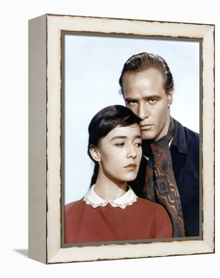 ONE-EYED JACKS, 1961 directed by MARLON BRANDO Pina Pellicer and Marlon Brando (photo)-null-Framed Stretched Canvas