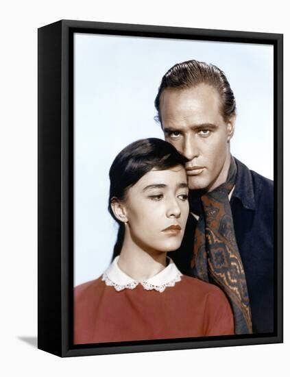 ONE-EYED JACKS, 1961 directed by MARLON BRANDO Pina Pellicer and Marlon Brando (photo)-null-Framed Stretched Canvas