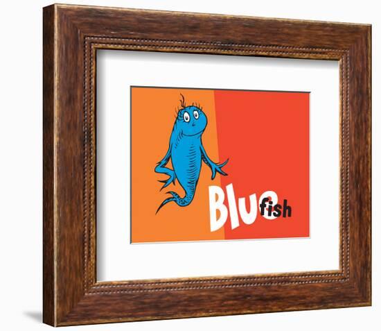 One Fish Two Fish Collection IV - Blue Fish (orange)-Theodor (Dr. Seuss) Geisel-Framed Art Print