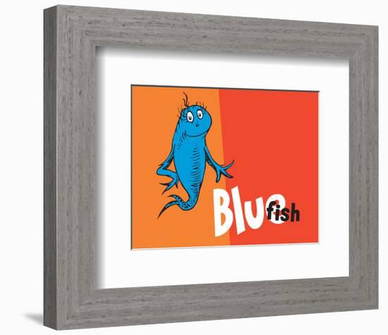 One Fish Two Fish Collection IV - Blue Fish (orange)-Theodor (Dr. Seuss) Geisel-Framed Art Print