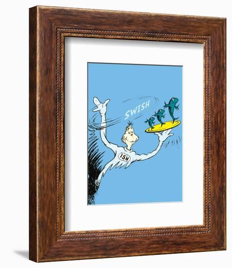 One Fish, Two Fish, Red Fish, Blue Fish (on blue)-Theodor (Dr. Seuss) Geisel-Framed Art Print