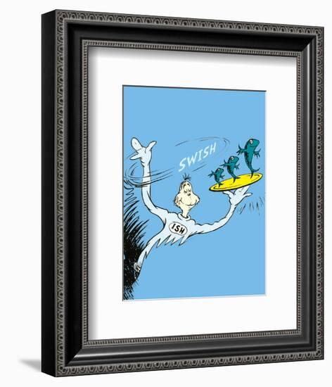 One Fish, Two Fish, Red Fish, Blue Fish (on blue)-Theodor (Dr. Seuss) Geisel-Framed Art Print