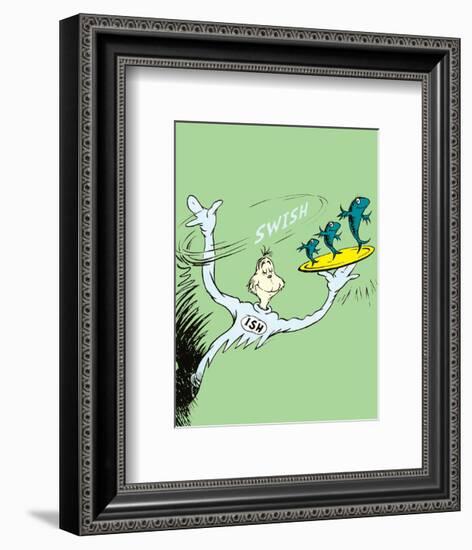 One Fish, Two Fish, Red Fish, Blue Fish (on green)-Theodor (Dr. Seuss) Geisel-Framed Art Print