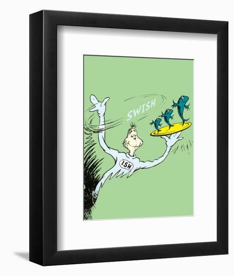 One Fish, Two Fish, Red Fish, Blue Fish (on green)-Theodor (Dr. Seuss) Geisel-Framed Art Print