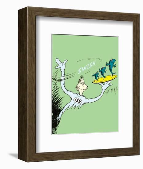 One Fish, Two Fish, Red Fish, Blue Fish (on green)-Theodor (Dr. Seuss) Geisel-Framed Art Print