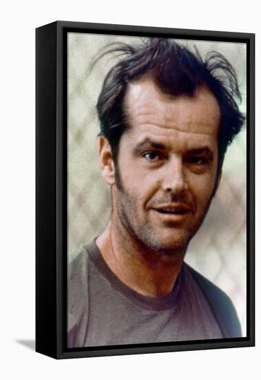 ONE FLEW OVER THE CUCKOO'S NEST, 1975 directed by MILOS FORMAN Jack Nicholson (photo)-null-Framed Stretched Canvas