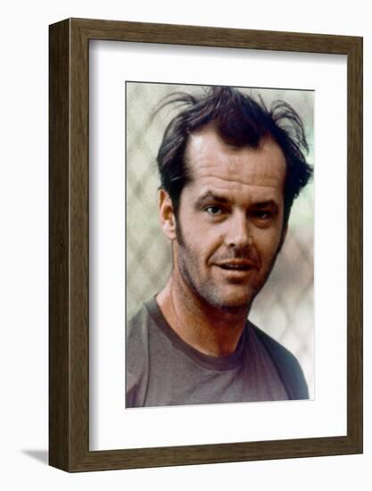 ONE FLEW OVER THE CUCKOO'S NEST, 1975 directed by MILOS FORMAN Jack Nicholson (photo)-null-Framed Photo