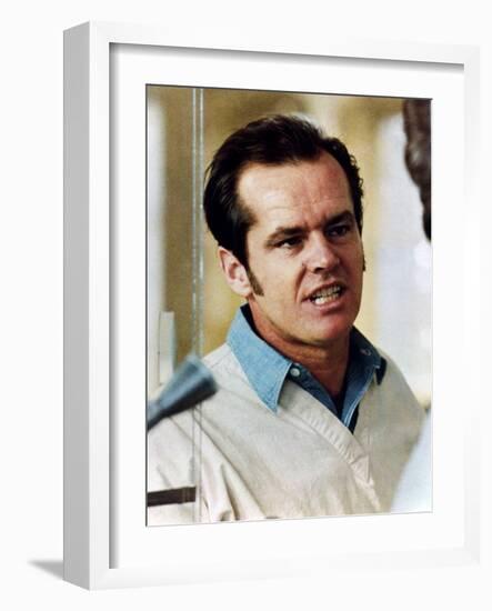 ONE FLEW OVER THE CUCKOO'S NEST, 1975 directed by MILOS FORMAN Jack Nicholson (photo)-null-Framed Photo