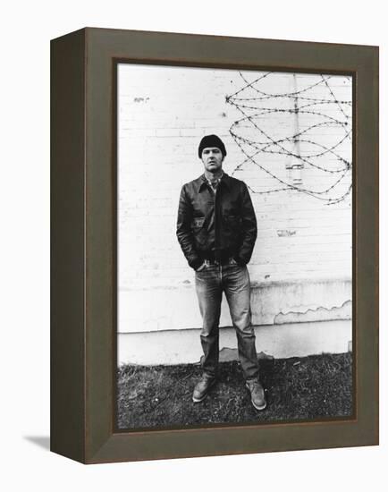 ONE FLEW OVER THE CUCKOO'S NEST, 1975 DIRECTED MILOS FORMAN Jack Nicholson (b/w photo)-null-Framed Stretched Canvas