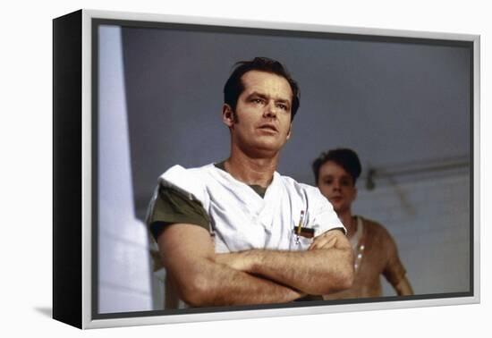 ONE FLEW OVER THE CUCKOO'S NEST, 1975 DIRECTED MILOS FORMAN Jack Nicholson (photo)-null-Framed Stretched Canvas