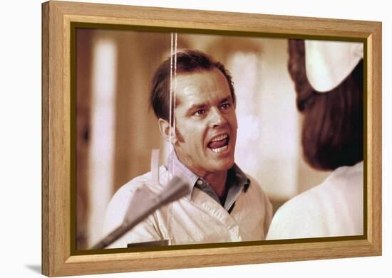 ONE FLEW OVER THE CUCKOO'S NEST, 1975 DIRECTED MILOS FORMAN Jack Nicholson (photo)-null-Framed Stretched Canvas