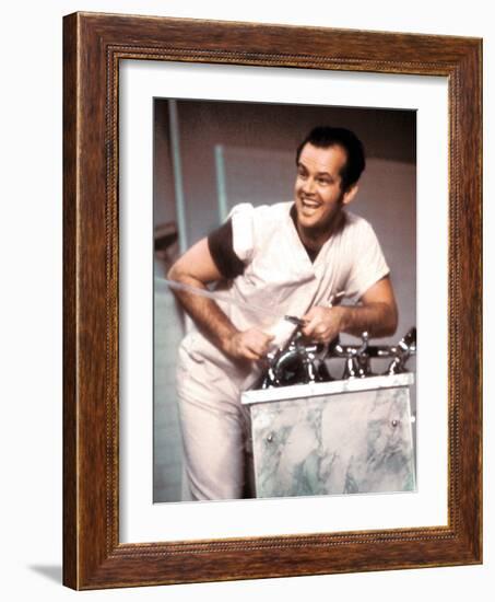 One Flew Over The Cuckoo's Nest, Jack Nicholson, 1975-null-Framed Photo