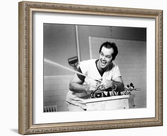 One Flew over the Cuckoo's Nest, Jack Nicholson, 1975-null-Framed Photo