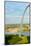 One half view of Gateway Arch and the Mississippi River, St. Louis, Missouri, the "Gateway to th...-null-Mounted Photographic Print