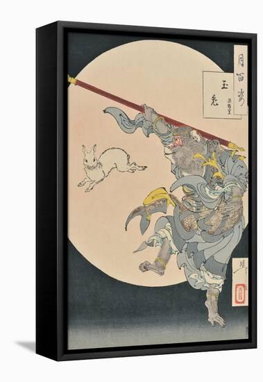 One Hundred Aspects of the Moon: The Rabbit in the Moon and the Monkey King, 1889-null-Framed Premier Image Canvas