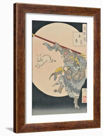 One Hundred Aspects of the Moon: The Rabbit in the Moon and the Monkey King, 1889-null-Framed Giclee Print