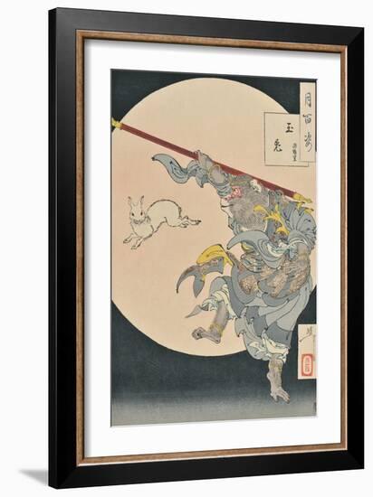 One Hundred Aspects of the Moon: The Rabbit in the Moon and the Monkey King, 1889-null-Framed Giclee Print