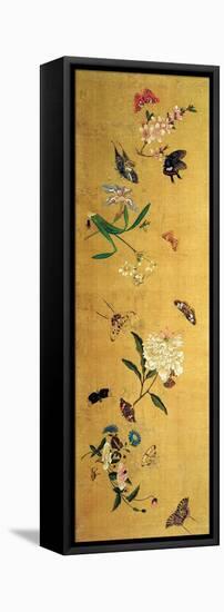 One Hundred Butterflies, Flowers and Insects, Detail from a Handscroll-Chen Hongshou-Framed Premier Image Canvas