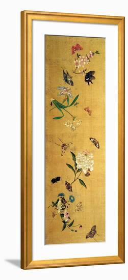 One Hundred Butterflies, Flowers and Insects, Detail from a Handscroll-Chen Hongshou-Framed Giclee Print