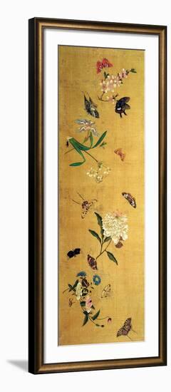 One Hundred Butterflies, Flowers and Insects, Detail from a Handscroll-Chen Hongshou-Framed Giclee Print