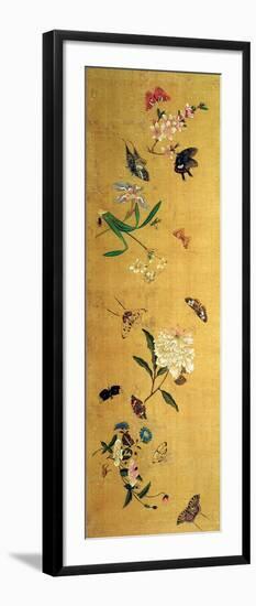 One Hundred Butterflies, Flowers and Insects, Detail from a Handscroll-Chen Hongshou-Framed Giclee Print