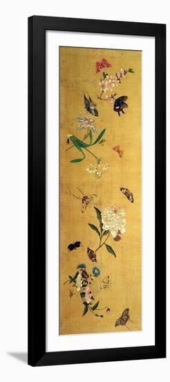 One Hundred Butterflies, Flowers and Insects, Detail from a Handscroll-Chen Hongshou-Framed Giclee Print