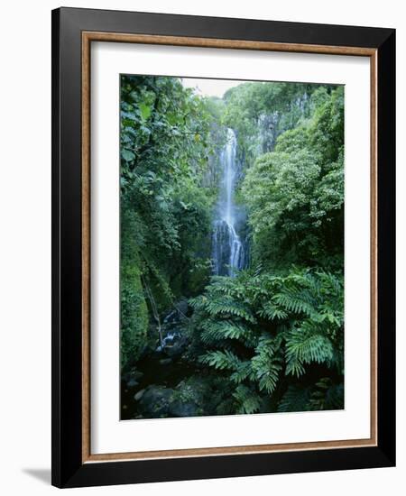 One Hundred Foot Wailua Falls Near Oheo, Hana Coast, Maui, Hawaii, USA-Robert Francis-Framed Photographic Print