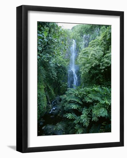 One Hundred Foot Wailua Falls Near Oheo, Hana Coast, Maui, Hawaii, USA-Robert Francis-Framed Photographic Print