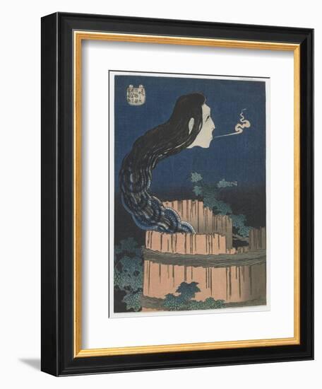 One Hundred Ghost Tales: Sarayashiki, Edo Period, 1831-32 (Colour Woodblock Print)-Katsushika Hokusai-Framed Giclee Print