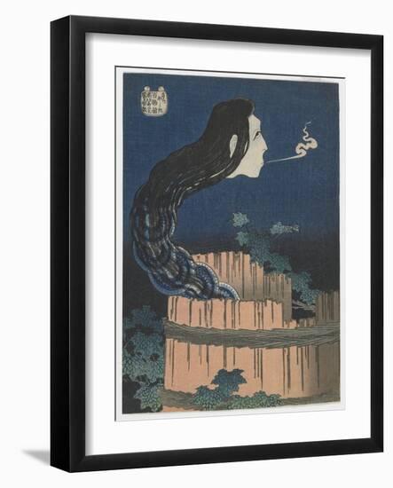 One Hundred Ghost Tales: Sarayashiki, Edo Period, 1831-32 (Colour Woodblock Print)-Katsushika Hokusai-Framed Giclee Print