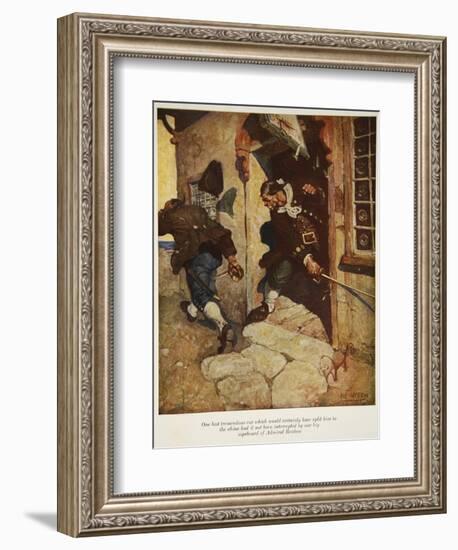 One Last Tremendous Cut Which Would Certainly Have Split Him to the Chine-Newell Convers Wyeth-Framed Giclee Print