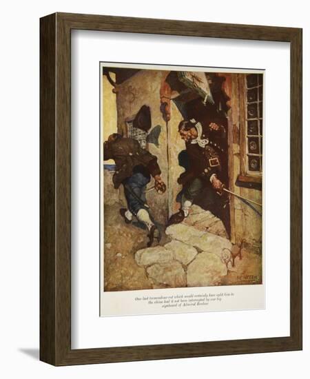 One Last Tremendous Cut Which Would Certainly Have Split Him to the Chine-Newell Convers Wyeth-Framed Giclee Print