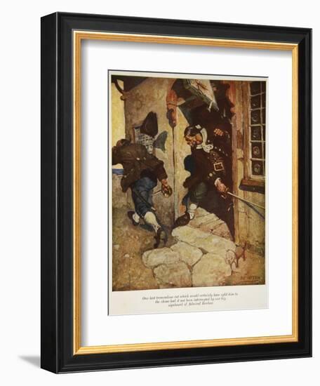 One Last Tremendous Cut Which Would Certainly Have Split Him to the Chine-Newell Convers Wyeth-Framed Giclee Print