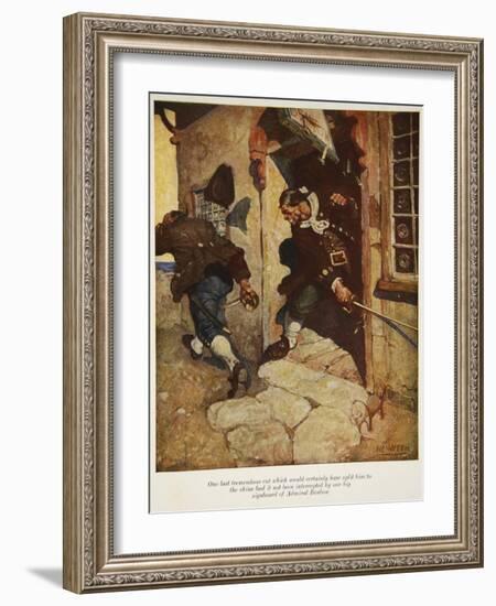 One Last Tremendous Cut Which Would Certainly Have Split Him to the Chine-Newell Convers Wyeth-Framed Giclee Print