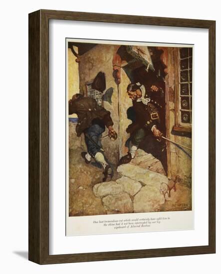 One Last Tremendous Cut Which Would Certainly Have Split Him to the Chine-Newell Convers Wyeth-Framed Giclee Print