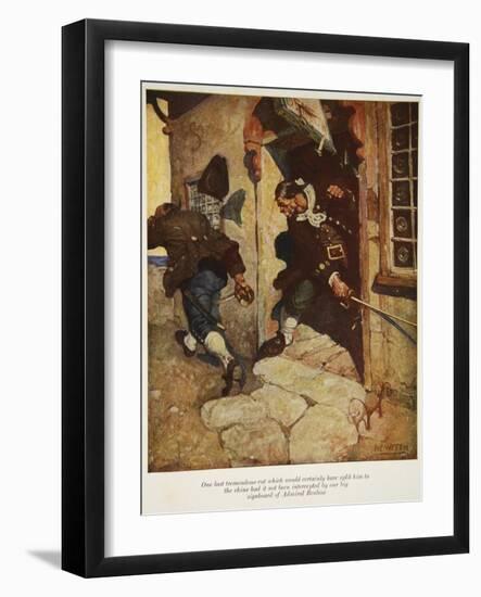 One Last Tremendous Cut Which Would Certainly Have Split Him to the Chine-Newell Convers Wyeth-Framed Giclee Print