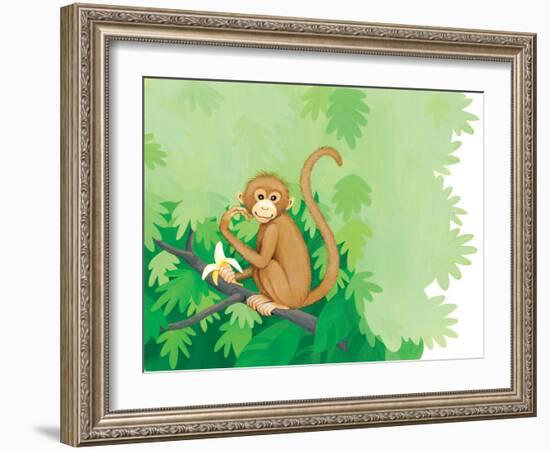 One Little Monkey - Turtle-Kathryn Mitter-Framed Giclee Print