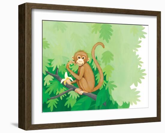 One Little Monkey - Turtle-Kathryn Mitter-Framed Giclee Print