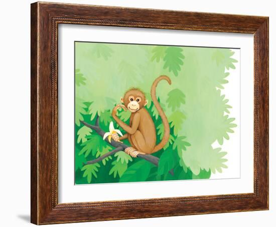 One Little Monkey - Turtle-Kathryn Mitter-Framed Giclee Print